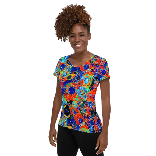 Galactic Glaze on a Women's Athletic T-Shirt