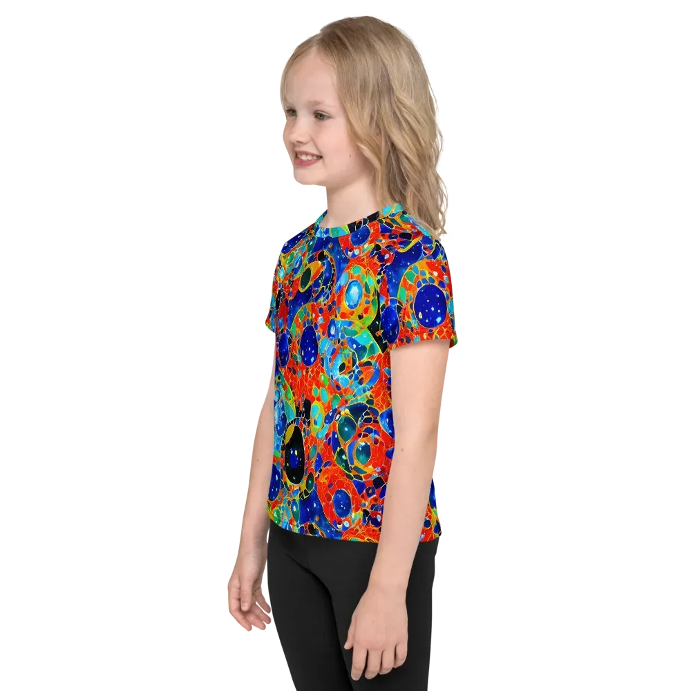 Galactic Glaze on Kids Crew Neck T-Shirt — Left