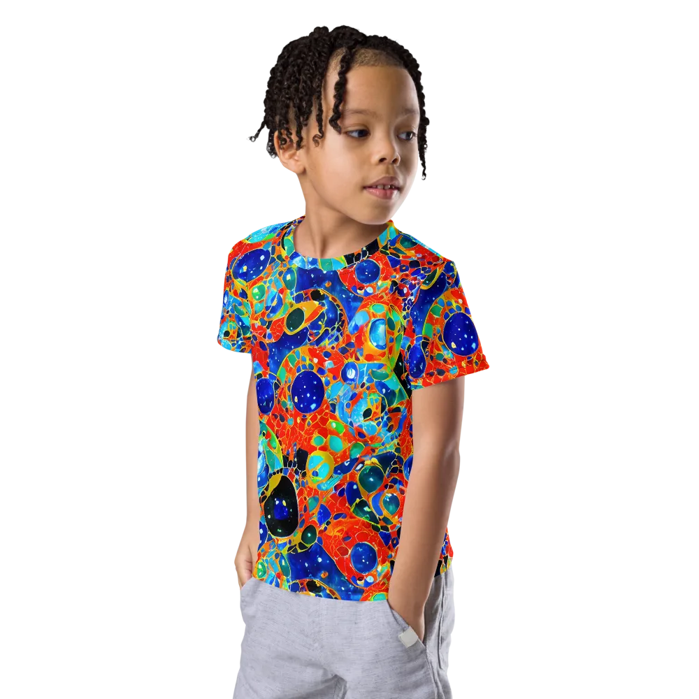 Galactic Glaze on Kids Crew Neck T-Shirt — Left Front