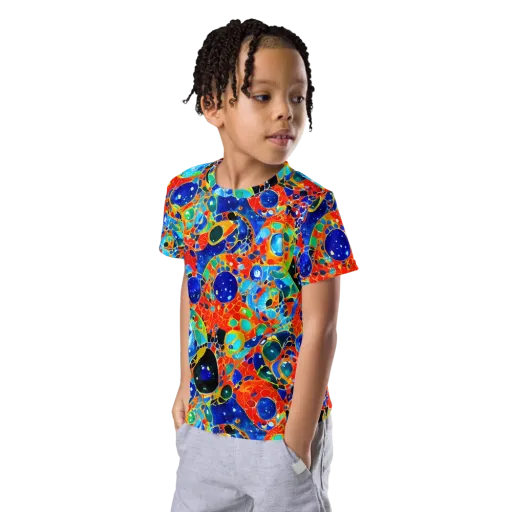 Galactic Glaze on a Kids Crew Neck T-Shirt