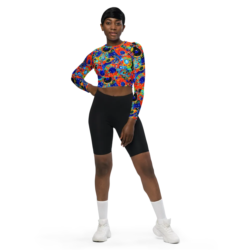 Galactic Glaze on Long Sleeve Crop Top — Front