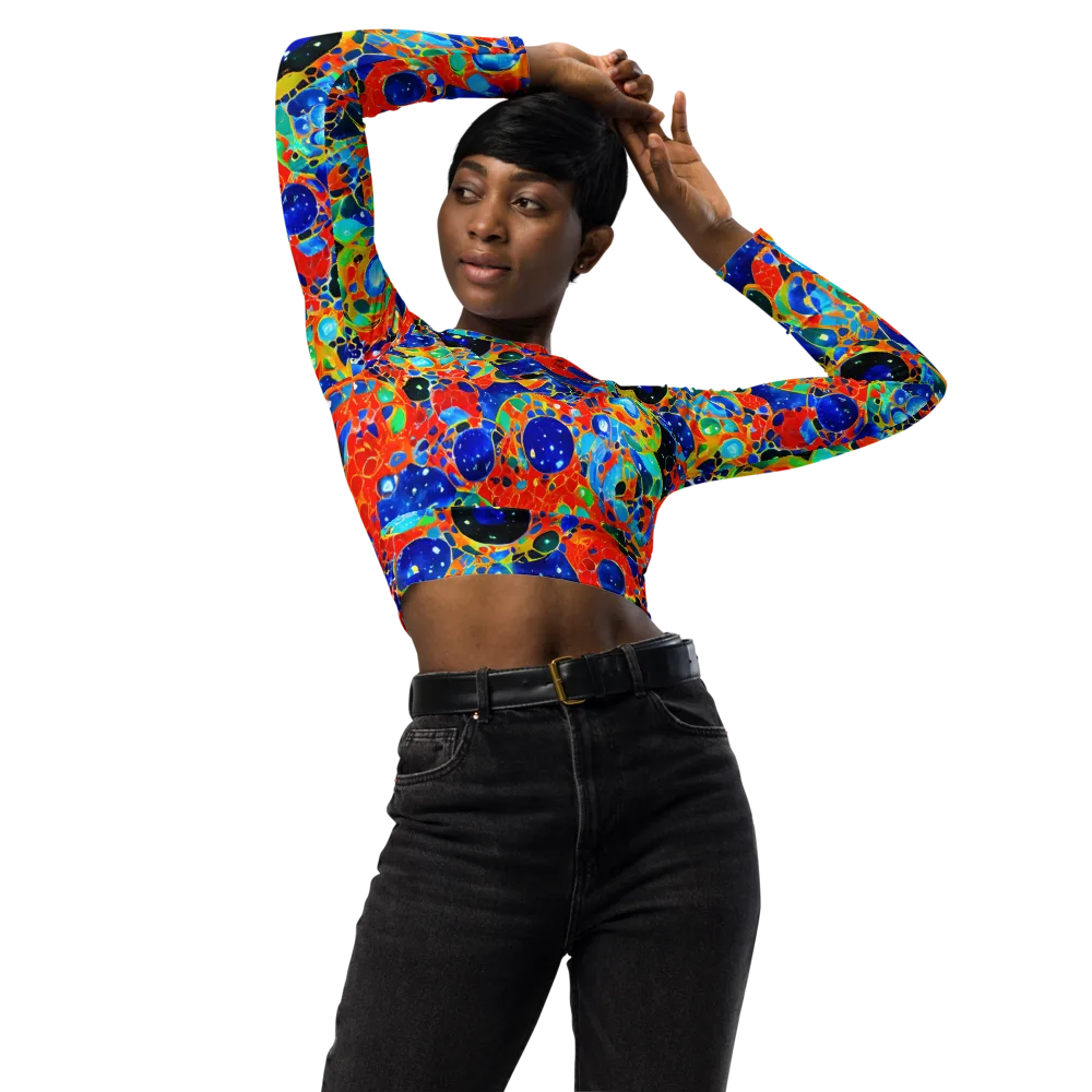Galactic Glaze on Long Sleeve Crop Top — Front