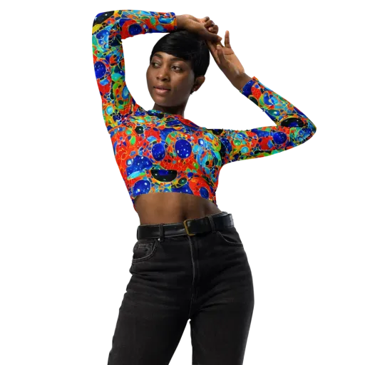 Galactic Glaze on a Long Sleeve Crop Top