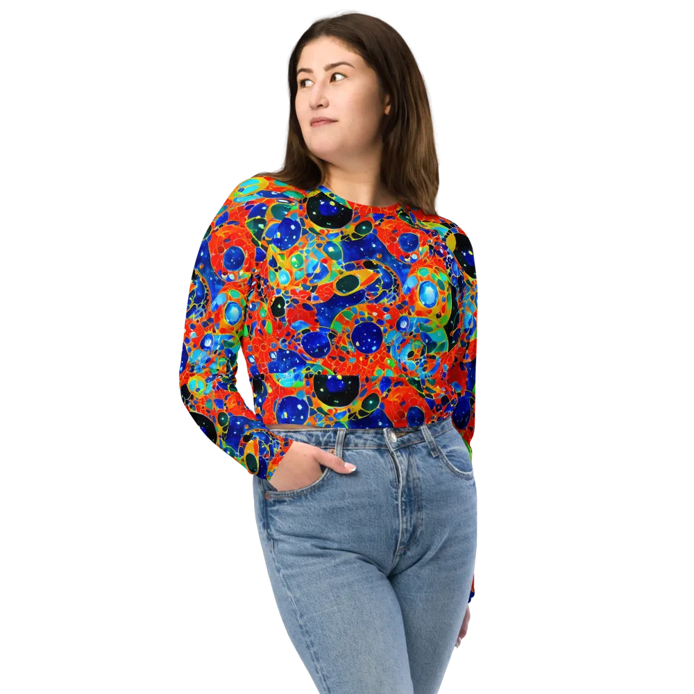 Galactic Glaze on Long Sleeve Crop Top — Front