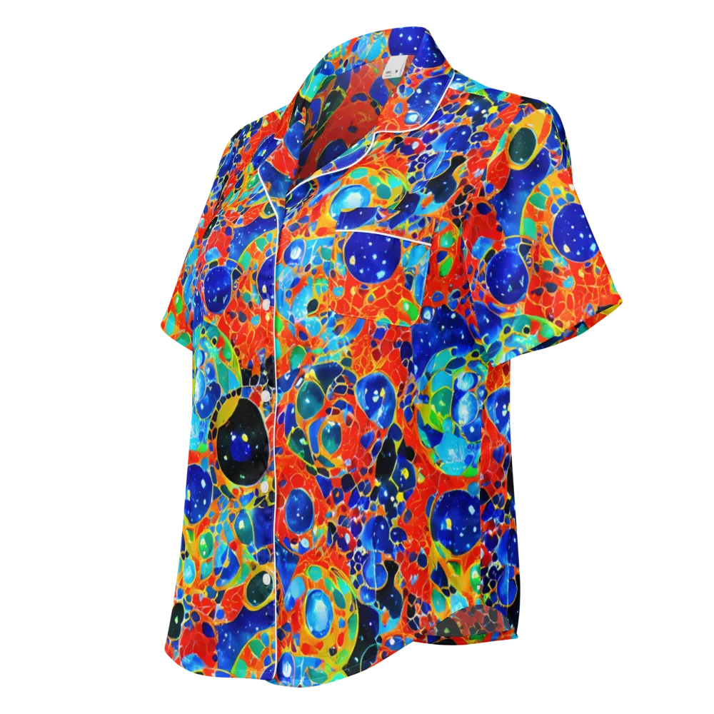 Galactic Glaze on Women's Short Sleeve Pajama Top — Left Front