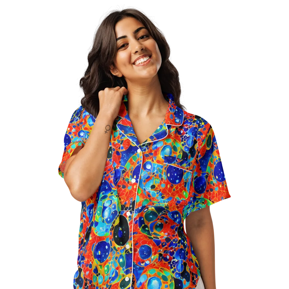Galactic Glaze on Women's Short Sleeve Pajama Top — Front