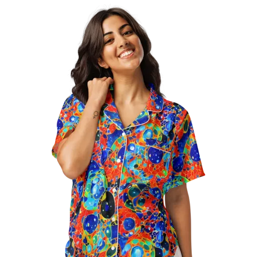 Galactic Glaze on a Women's Short Sleeve Pajama Top