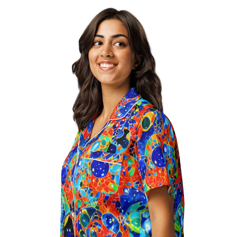 Galactic Glaze on Women's Short Sleeve Pajama Top — Left Front