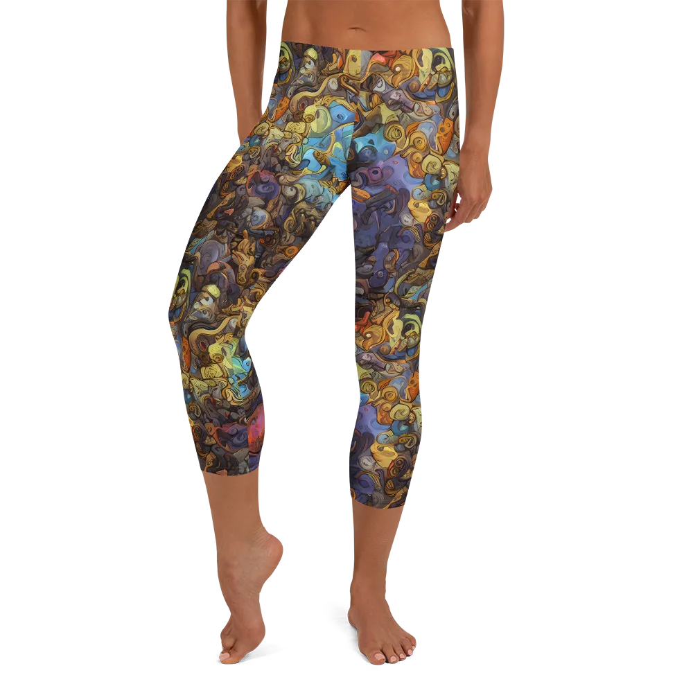 Electric Curio on Capri Leggings — Front