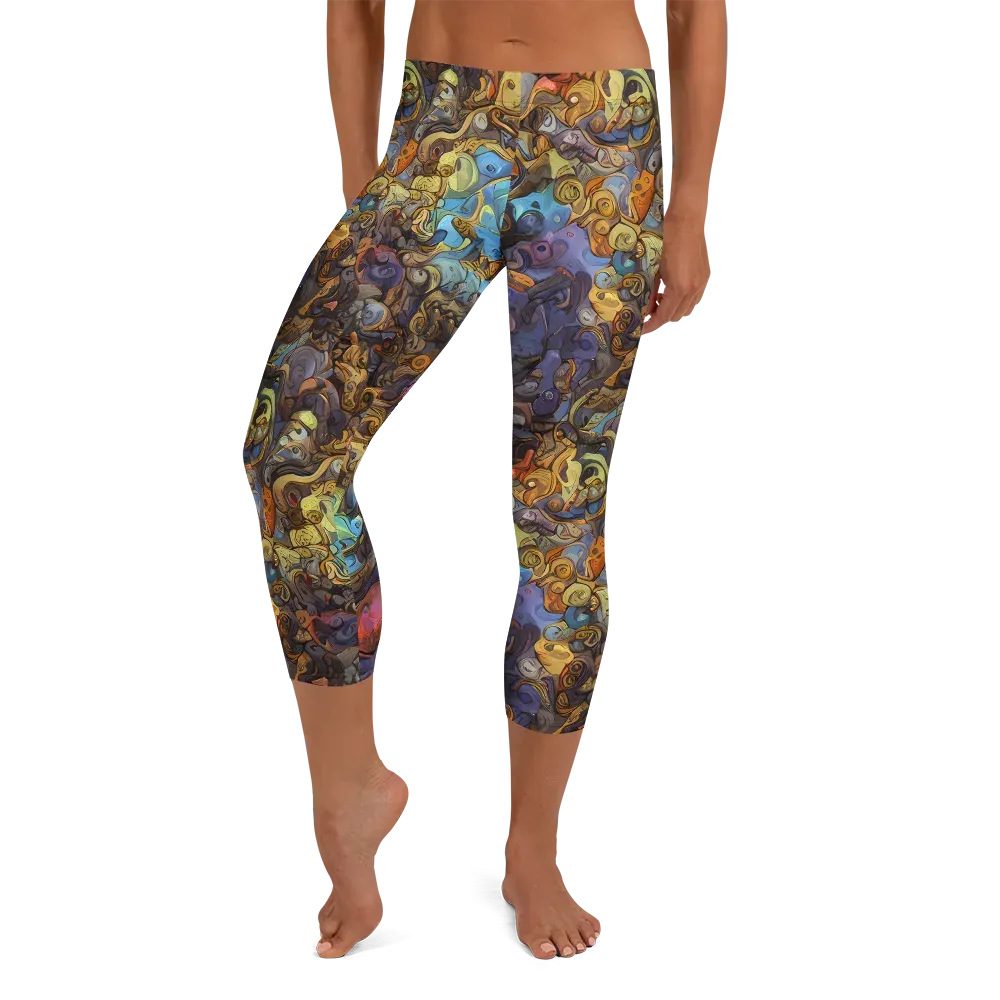 Electric Curio on Capri Leggings — Front