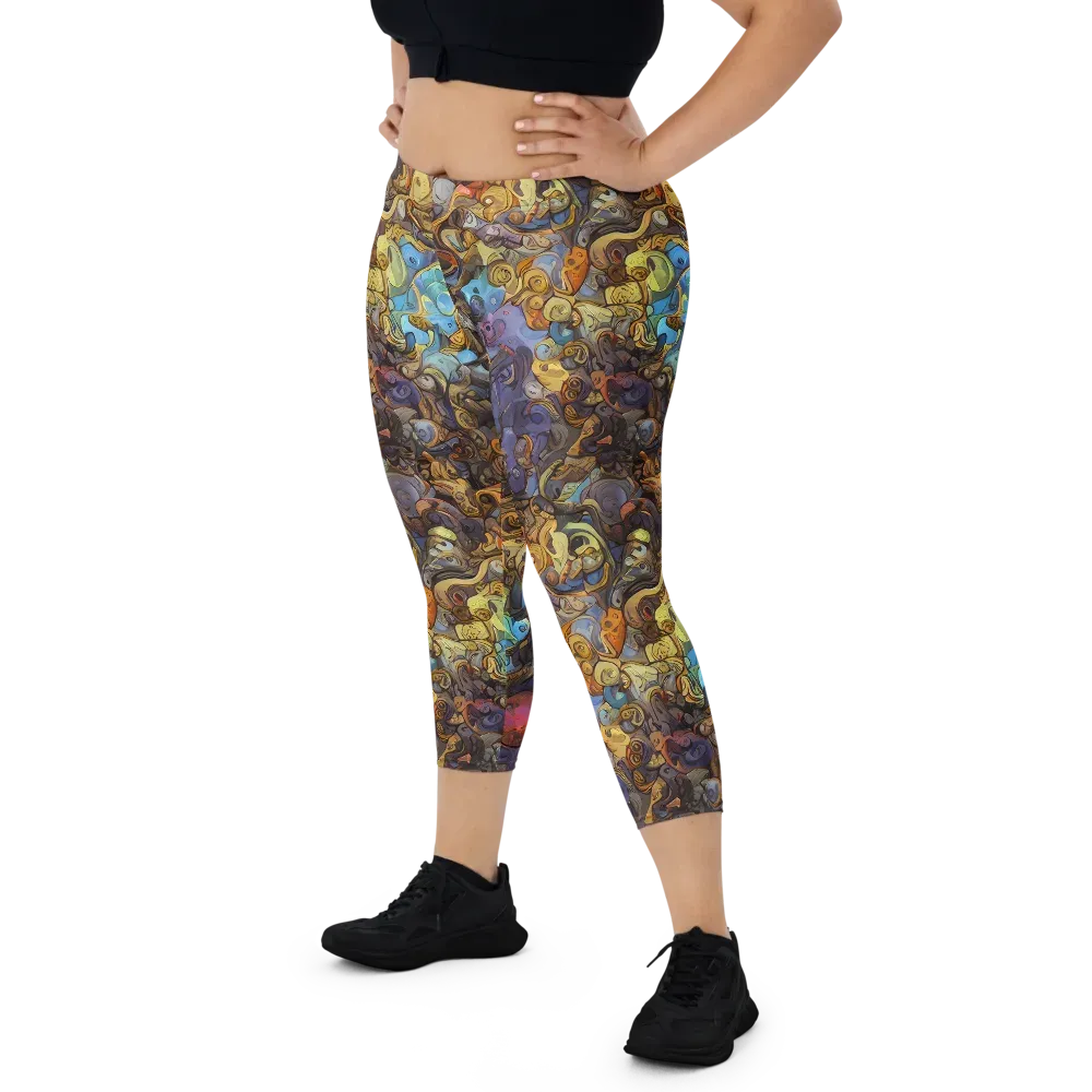 Electric Curio on Capri Leggings — Front