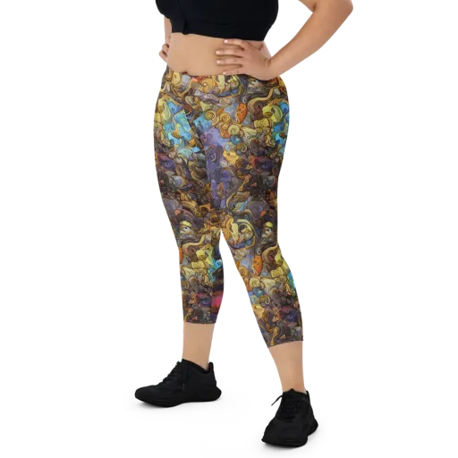 Electric Curio on a Capri Leggings
