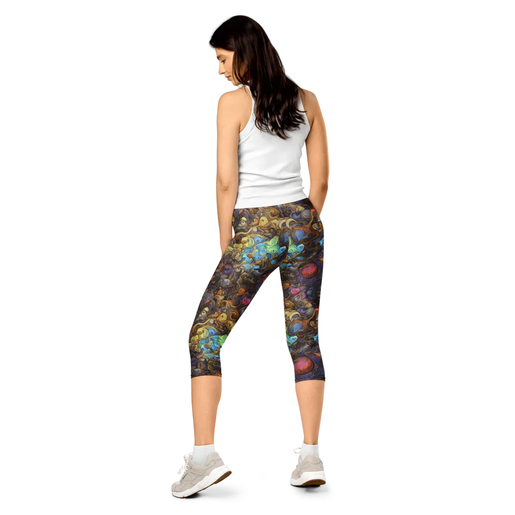 Electric Curio on Capri Leggings — Back