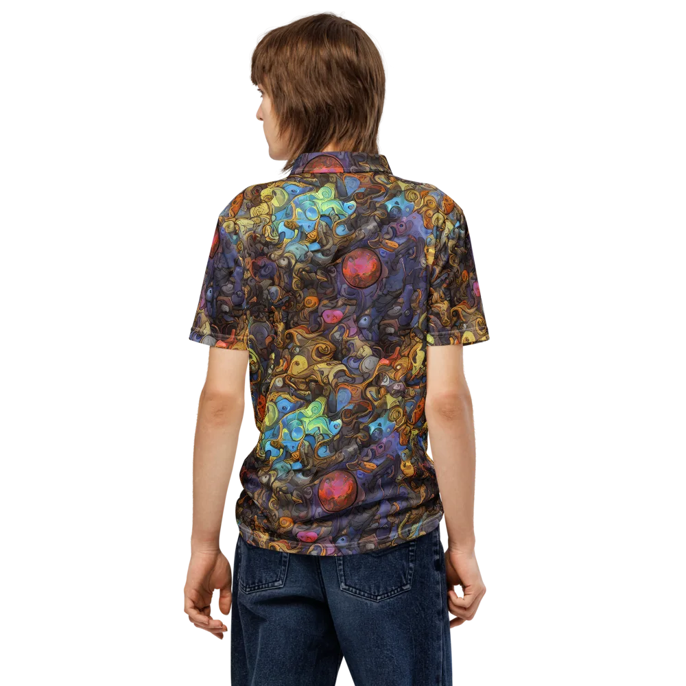Electric Curio on Men's Slim Fit Polo Shirt — Back