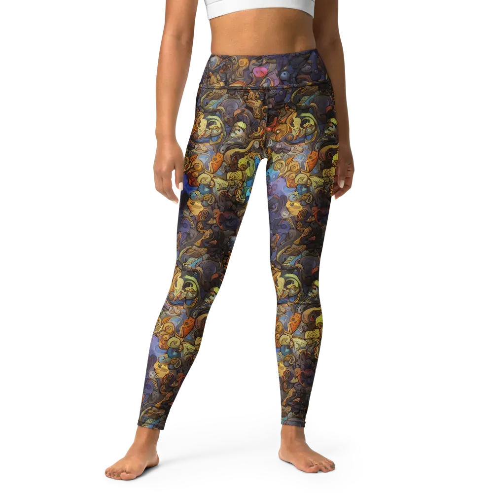 Electric Curio on Yoga Leggings — Front