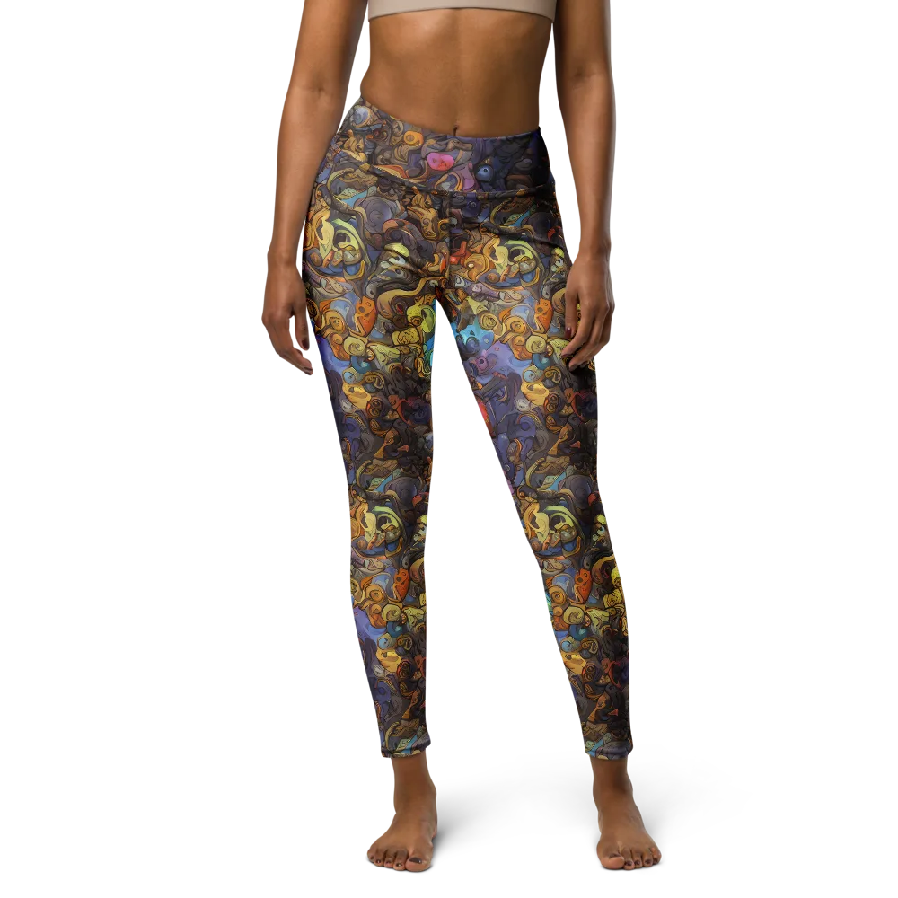 Electric Curio on Yoga Leggings — Front