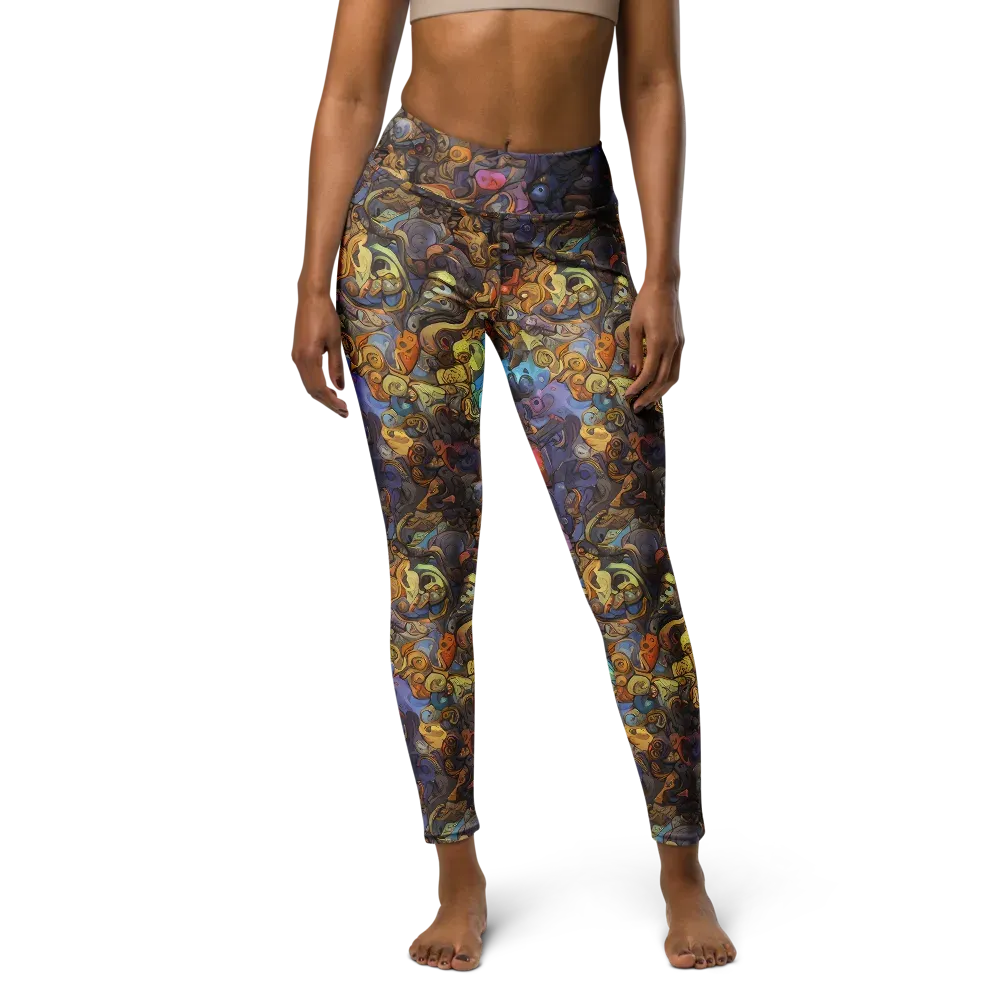 Electric Curio on Yoga Leggings — Front