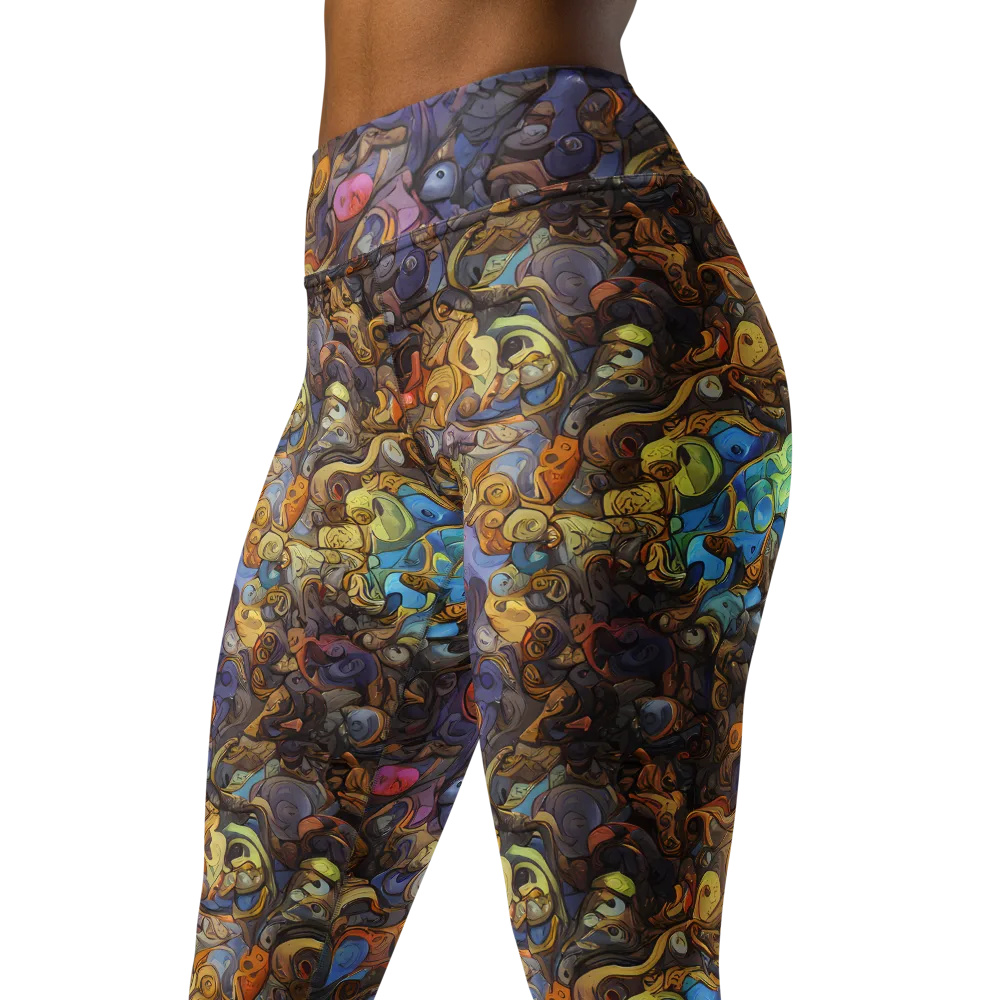 Electric Curio on Yoga Leggings — Left Front