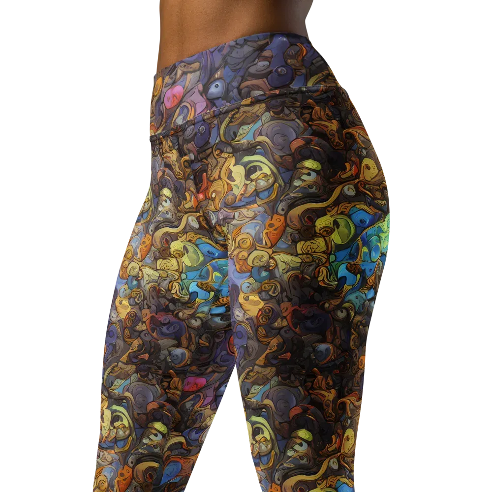 Electric Curio on Yoga Leggings — Left Front