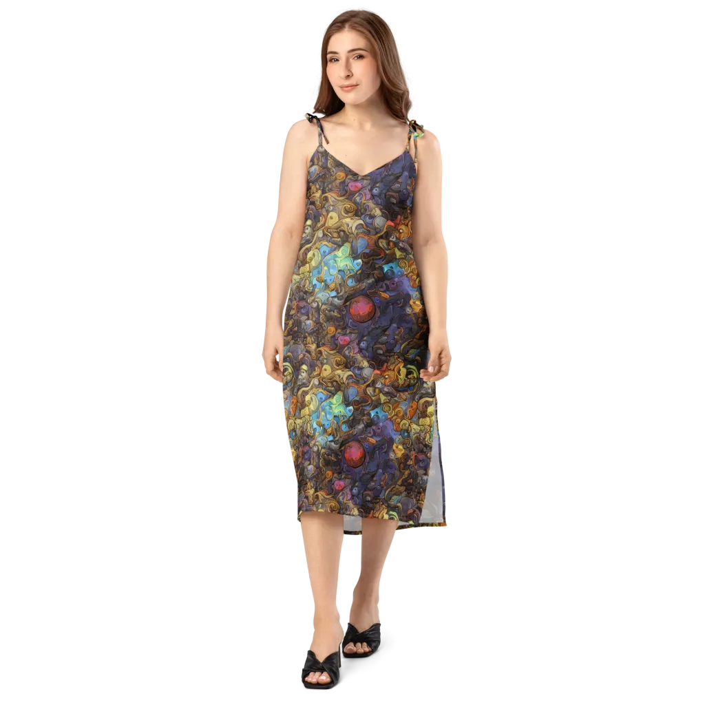 Electric Curio on Slip Dress — Front