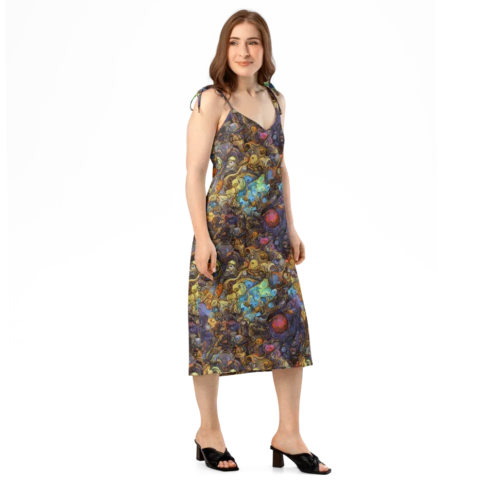 Electric Curio on Slip Dress — Right Front