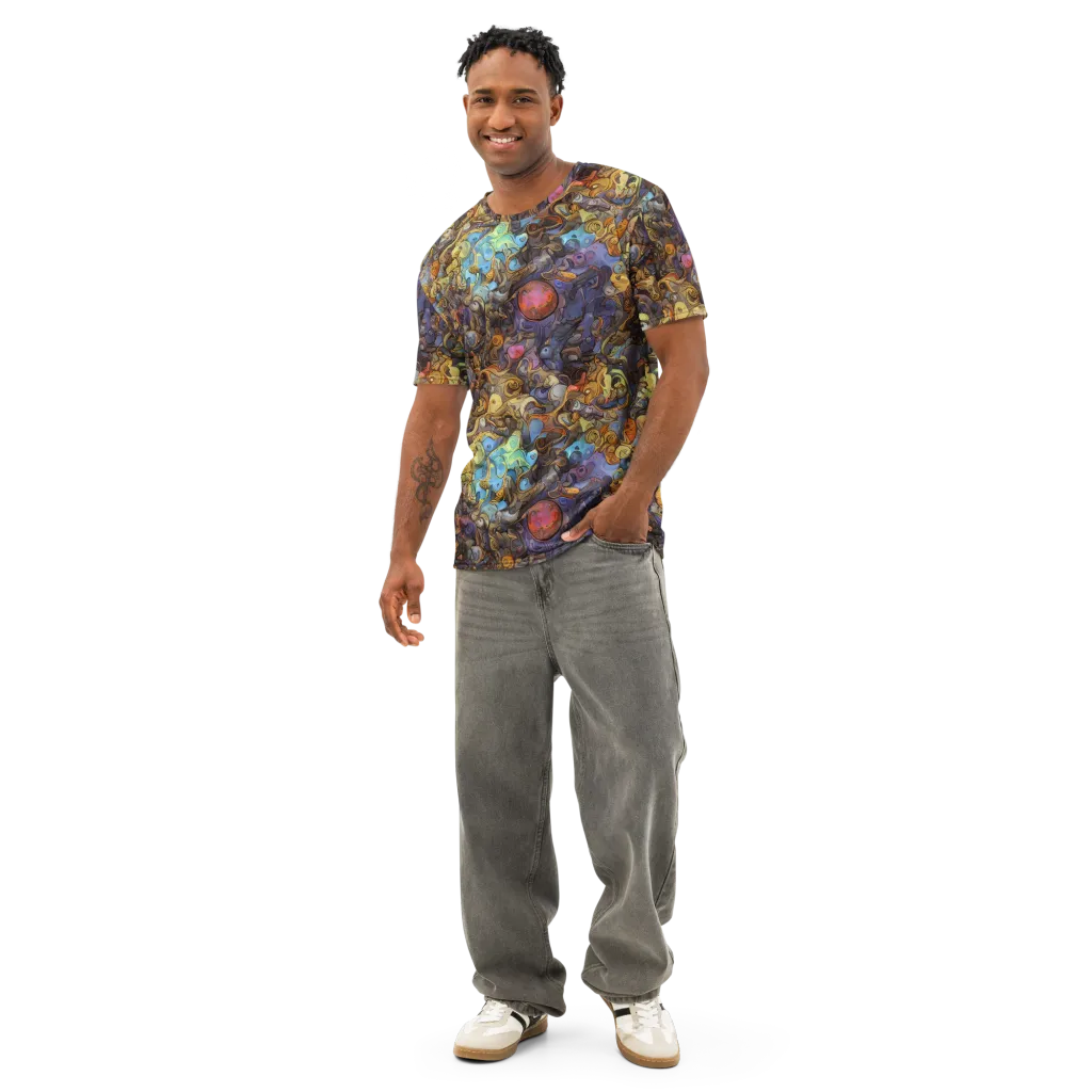 Electric Curio on Men's Cotton Crew Neck T-Shirt — Front