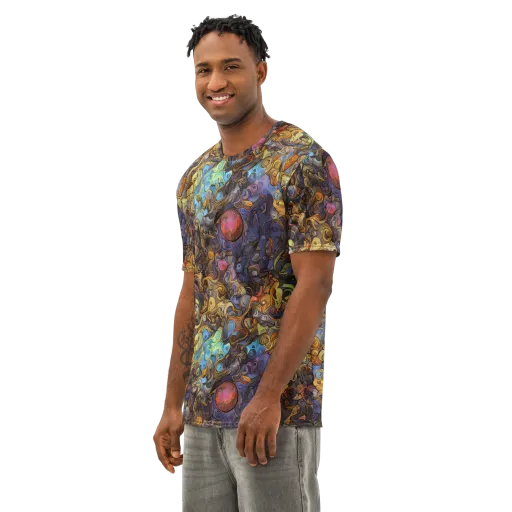 Electric Curio on a Men's Cotton Crew Neck T-Shirt