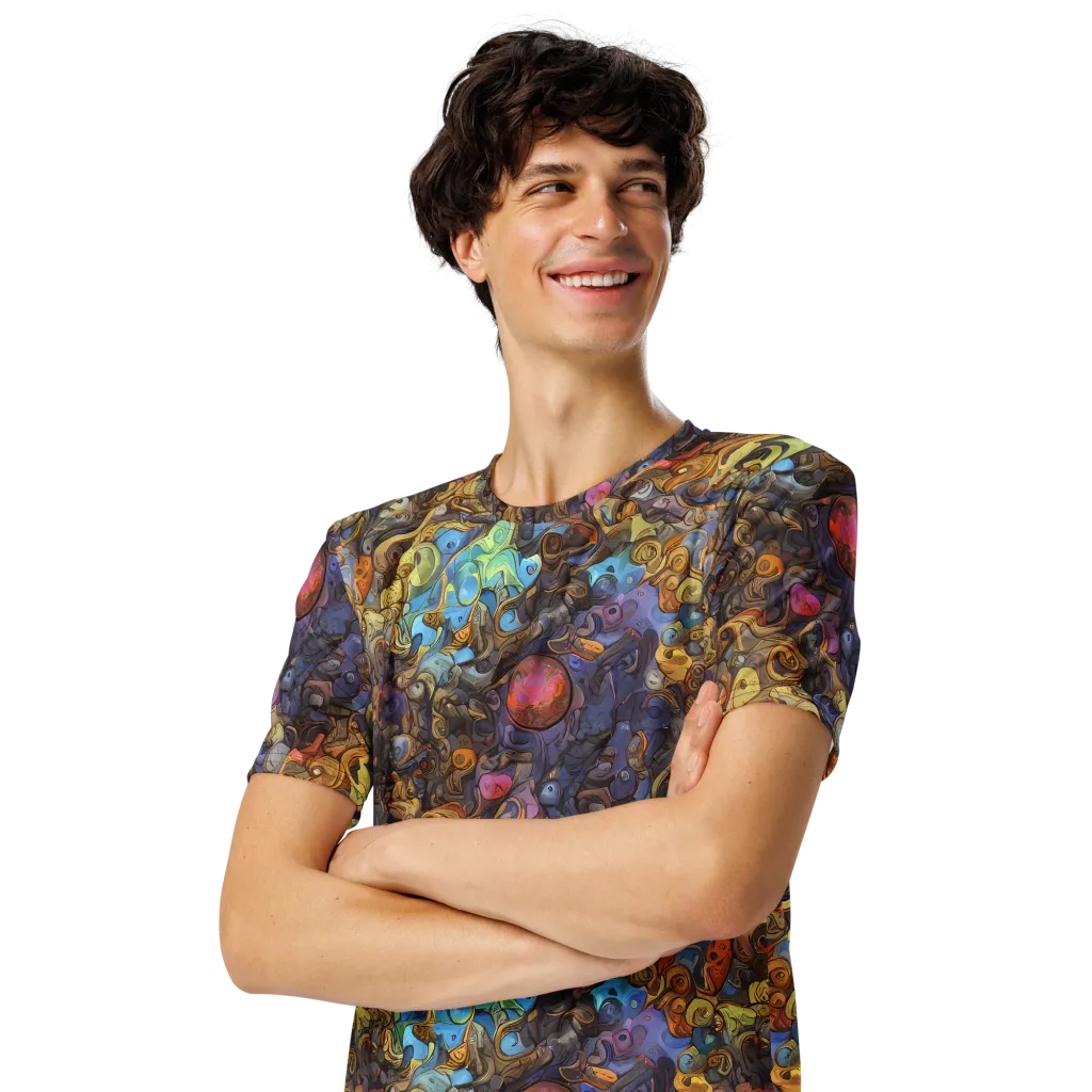 Electric Curio on Men's Crew Neck T-Shirt — Left Front