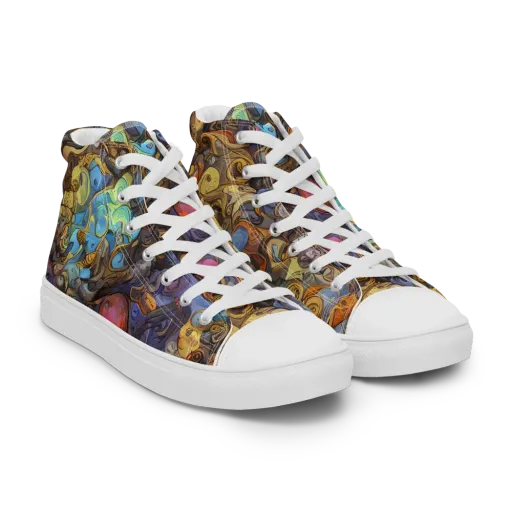 Electric Curio on a Men's High Top Canvas Shoes
