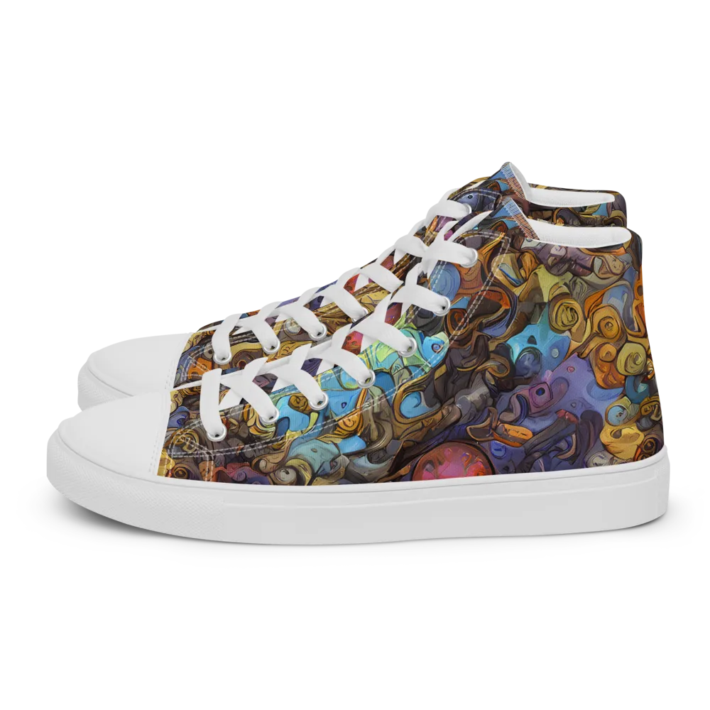 Electric Curio on Men's High Top Canvas Shoes — Left
