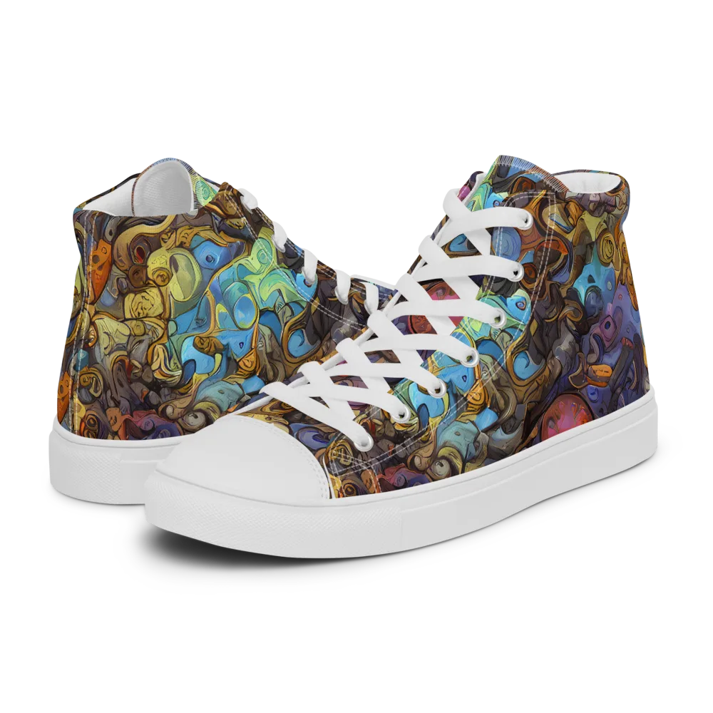 Electric Curio on Men's High Top Canvas Shoes — Left