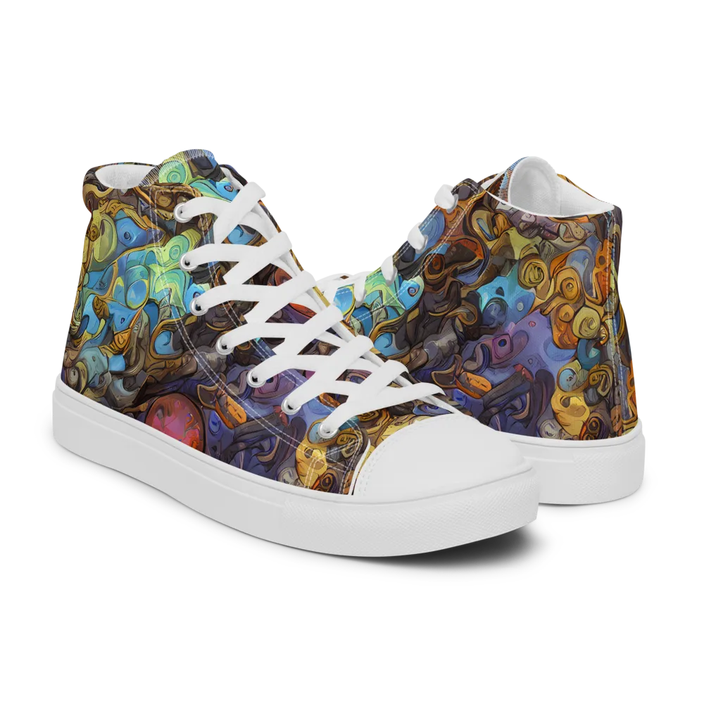 Electric Curio on Men's High Top Canvas Shoes — Right