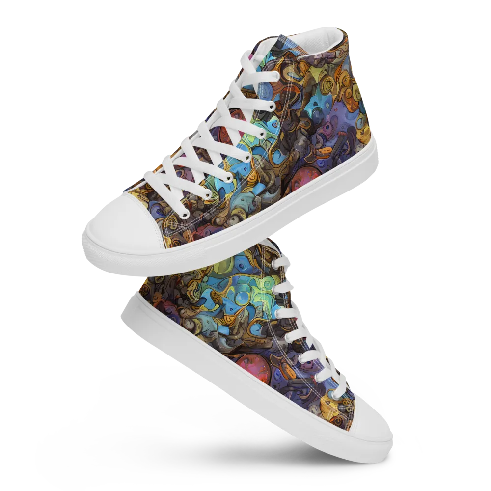 Electric Curio on Men's High Top Canvas Shoes — Front