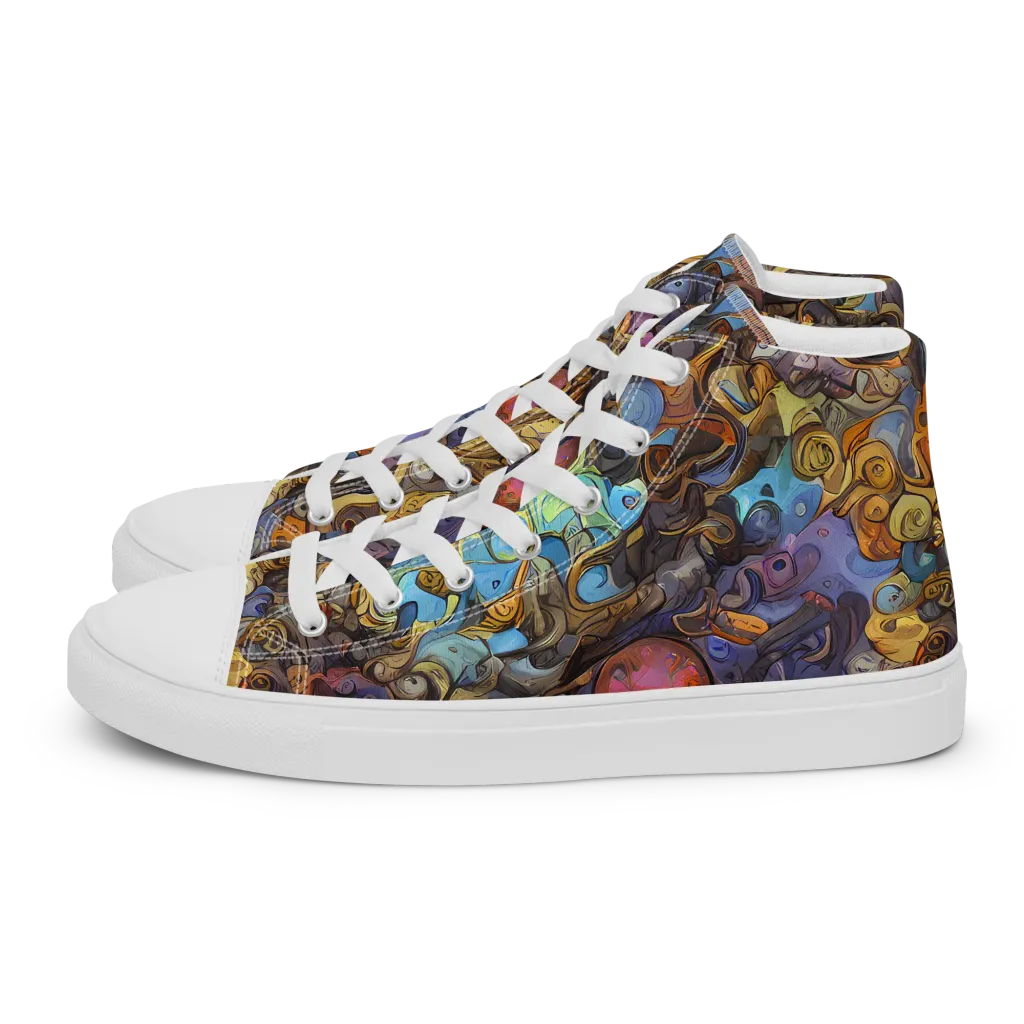 Electric Curio on Women's High Top Canvas Shoes — Left