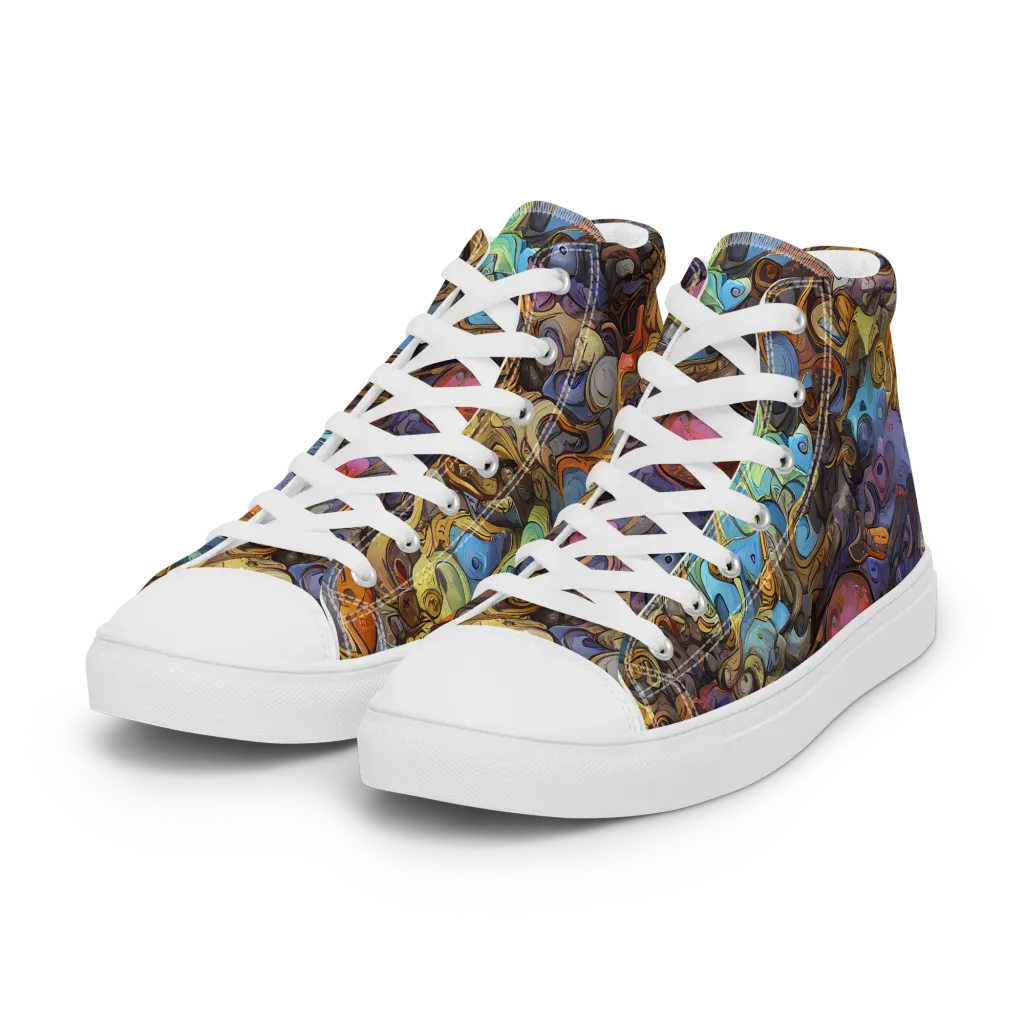 Electric Curio on Women's High Top Canvas Shoes — Left Front