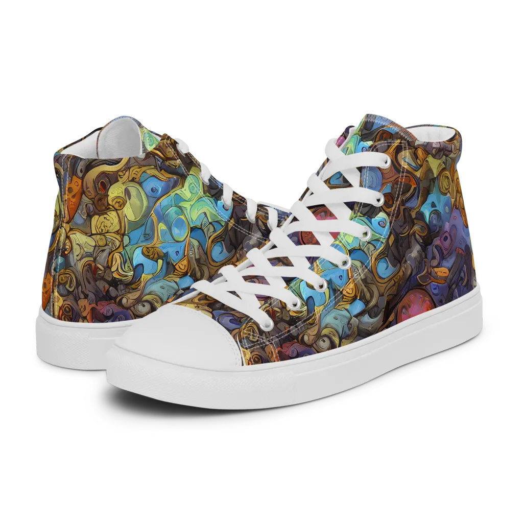 Electric Curio on Women's High Top Canvas Shoes — Left