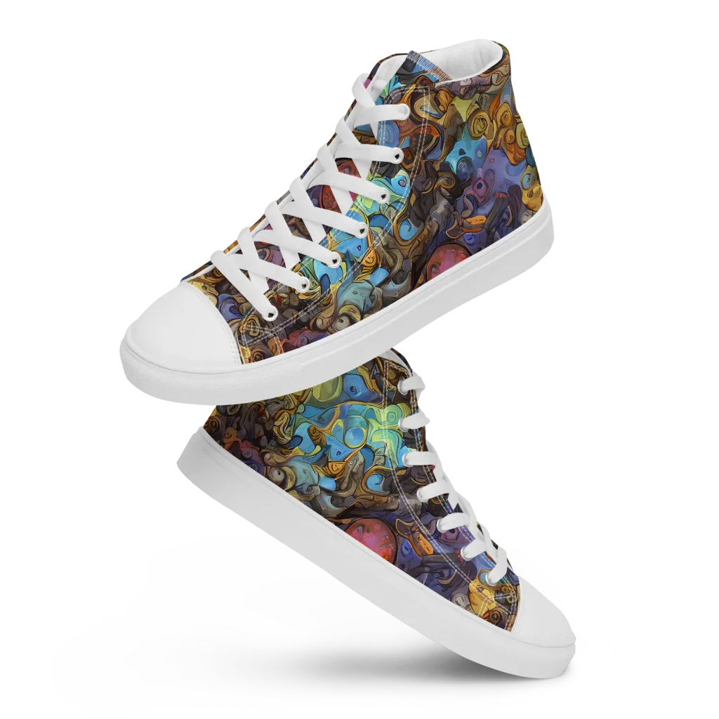 Electric Curio on Women's High Top Canvas Shoes — Front
