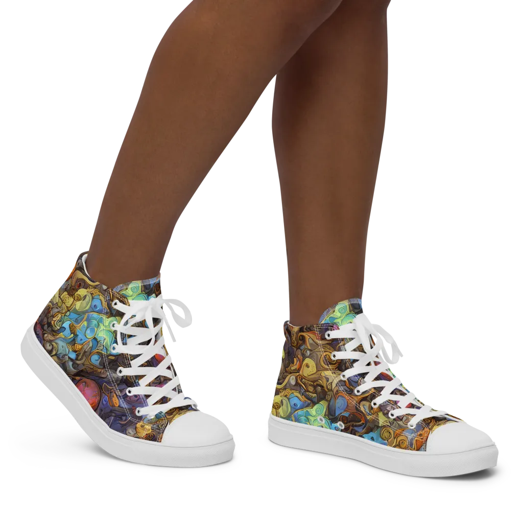 Electric Curio on Women's High Top Canvas Shoes — Right
