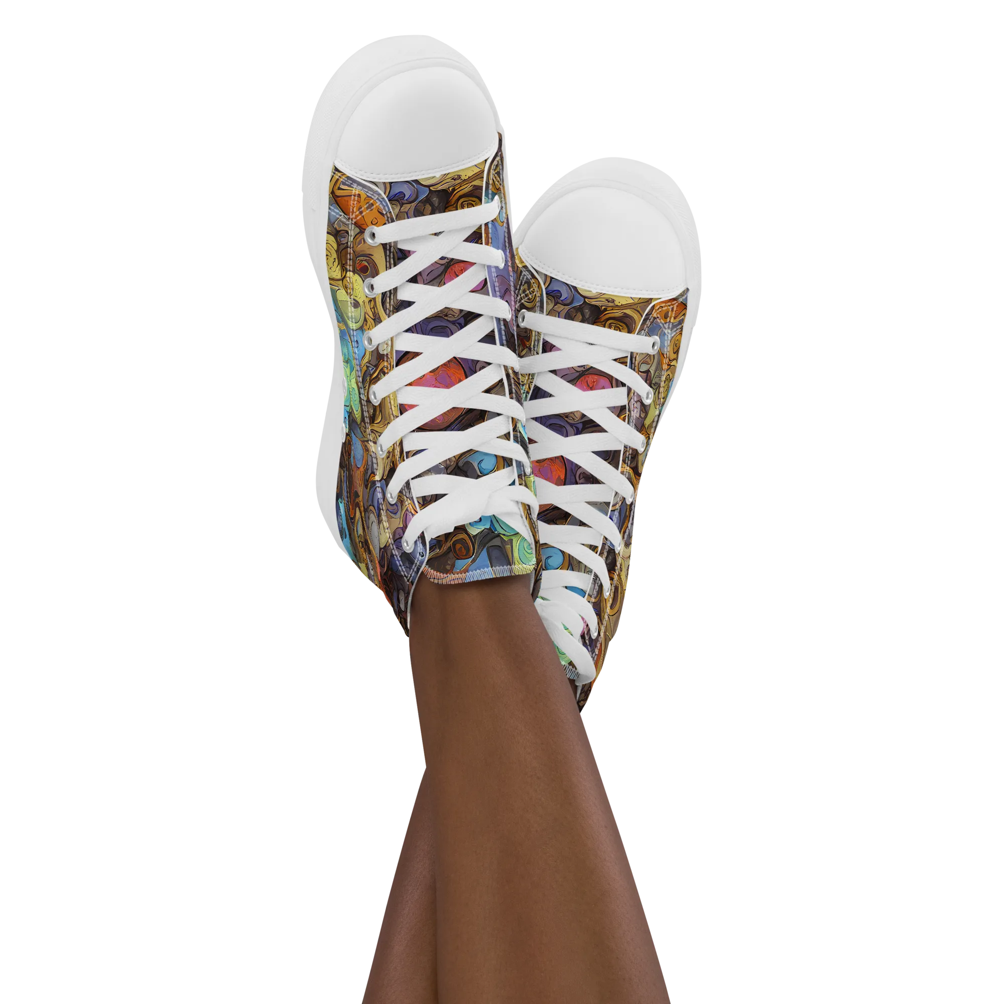 Electric Curio on Women's High Top Canvas Shoes — Front
