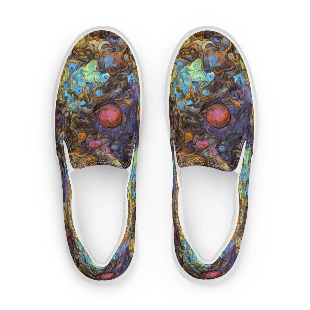 Electric Curio on Men's Slip-On Canvas Shoes — Front