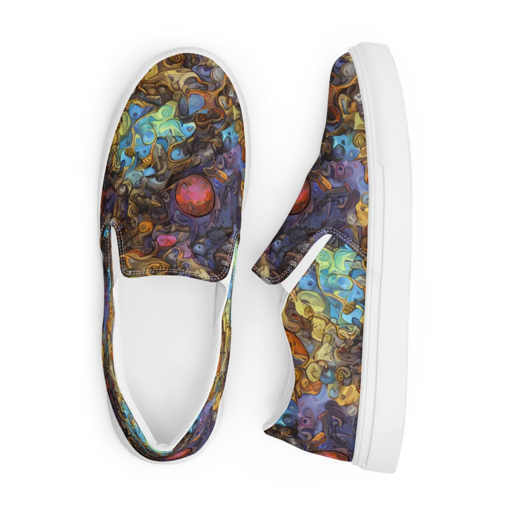 Electric Curio on Men's Slip-On Canvas Shoes — Front