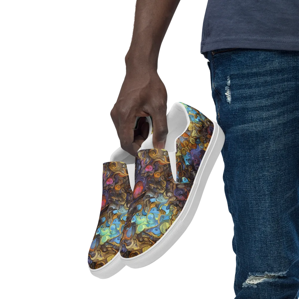 Electric Curio on Men's Slip-On Canvas Shoes — Left Front