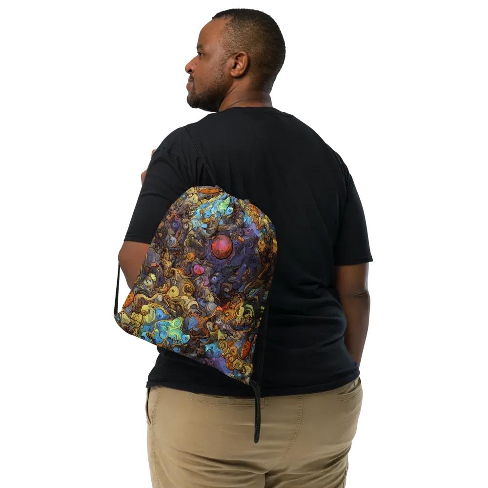 Electric Curio on Drawstring Bag — Front