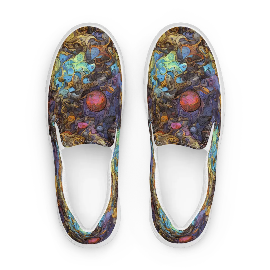 Electric Curio on Women's Slip-On Canvas Shoes — Front