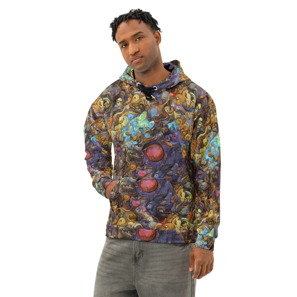 Electric Curio on Cotton Hoodie — Left Front