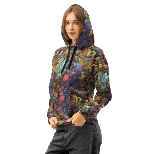 Electric Curio on a Cotton Hoodie