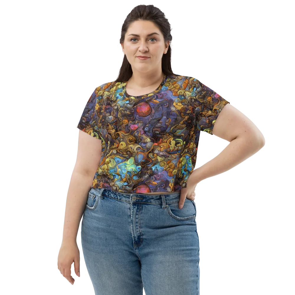 Electric Curio on Crop Tee — Front