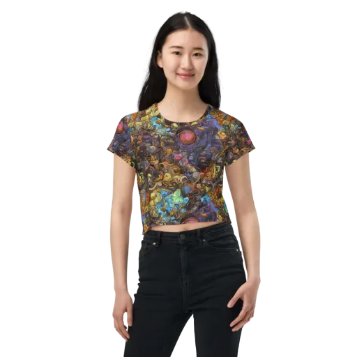 Electric Curio on a Crop Tee