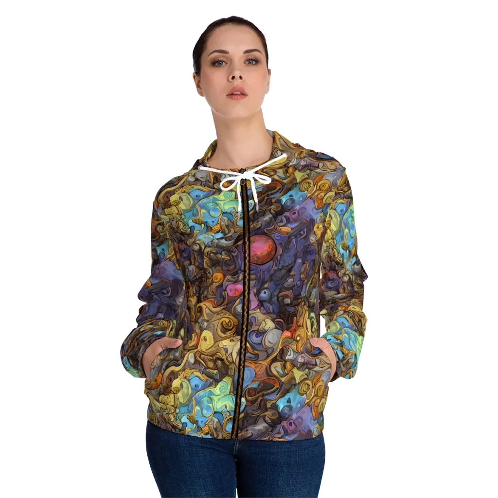 Electric Curio on Women's Full-Zip Hoodie — Front On Person