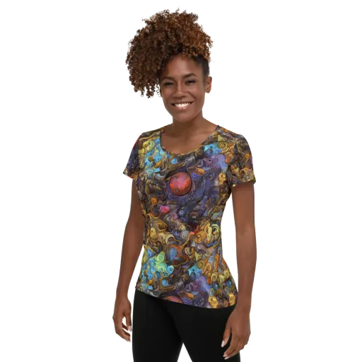 Electric Curio on a Women's Athletic T-Shirt